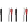 CABLEPELADO Cavo Stereo Jack a 2 RCA | Minijack a RCA Maschio | Per Cellulare, Tablet, PC, iPod, Amplificatore, Altoparlante, TV, DVD | 1,50 Metri (Confezione da 2)