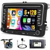Hikity 8 Core/6G+128G/DSP Hikity Android 15 Autoradio per VW Golf 5 6 Passat Tiguan Polo Caddy Seat, 7 Touch Screen Autoradio con Wireless CarPlay Android Auto GPS WiFi RDS/FM BT 59UI Tipo CSWC MIC CAM