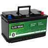 ULTRA MAX ULTRAMAX Batteria al litio Neo 12 V 100 AH (LiFePO4), DIN Sized European, 10000+ cycles, 10 anni di vita, ricaricabile con la spesa