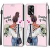 Feyten Cover per Oppo A74 4G/F19 4G, Custodia in Pelle Oppo A74 4G/F19 4G, Flip Custodia Pelle PU con [Magnetica][TPU Antiurto][Supporto Stand] Cover a Libro Portafoglio Wallet Case (Ragazza)
