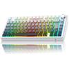 TECURS Tastiera meccanica da gioco - 75% ISO-FR wireless hot swap, montaggio a gasset, RGB, MK209 Tastiera da gioco AZERTY con pulsante, tastiera tri-modale TKL, tasti PBT, Creamy Sound, Red Switch