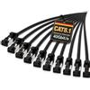 1aTTack.de Cavo di rete LAN Cat 8.1 da 0,5 m (10 pezzi) Cavo Ethernet Cat 8 con connettore RJ45, sottile e sottile con velocità di trasmissione di 40 Gbps, nero, 0,5 metri