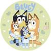 dekora - Decorazione per Torta di Compleanno Bluey, Disco in Carta Alimentare Commestibile 20 cm, Design Bingo e Bluey, Senza Glutine, Senza Lattosio, Adatto ai Vegetariani