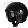 Favoto Casco Moto Jet Aperto - Casco Scooter con Doppia Visiera Parasole 3/4 per Adulti Uomo e Donna Traspirante Omologato ECE 22.06 M (57-58cm) Nero