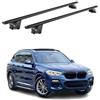 OMAC Barre Portatutto Alluminio TÜV geprüft per BMW X3 G01 2017-2024 - per Rail Tetto Integrati - T Nut - Max 100 kg - 2 Schlösser Nero