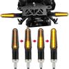 KEMIMOTO Indicatori di direzione a LED per moto, 12 V, super luminosi, M8, colore nero, universali, impermeabile IP67, luce diurna per motocross/bicicletta, 4 pezzi