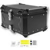 TkkMivcOC Bauletto Moto, 65L Lega di Alluminio Bauletto, Impermeabile Scatola di Coda di Moto con Serratura di Sicurezza, Piastra di Base Rapido Smontaggio, per stoccaggio caschi, 56.5x39.5x30.5cm