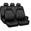 LIROPAU Set Copri-Sedile Universali per Anteriori e Posteriori 9 pezzi, Compatibile con Airbag Laterale, Coprisedili Auto Universali Ecopelle per Camion, Suv o Furgoni, Accessori Auto Interno