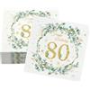 Xetpc 40 tovaglioli per 70° compleanno, eucalipto, oro verde, decorazione da tavolo per 70° compleanno, donna uomo, regali per 70° anni, decorazione da tavolo per feste, tovaglioli di carta (70°)