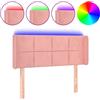 vidaXL Testata LED rosa 83x16x78/88 cm in velluto