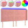 vidaXL Testiera LED Rosa 183x16x118/128 cm Velluto