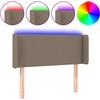 vidaXL Testiera LED Taupe 93x16x78/88 cm Tessuto