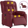 vidaXL Sedia da massaggio elettrica in Pelle finta rosso vino