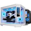 Mars Gaming MC3TCORELCDMW, Mini Tower, PC, Bianco, Micro ATX, Mini-ITX, Metallo, Vetro temperato, Gaming