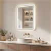 ARTFORMA Specchio da bagno a LED rettangolare 80x60 cm argento con comando touch e funzione antiappannamento