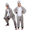 Boland - Costume da asino per adulto, tuta in peluche con cappuccio, fantasia animali, zip frontale, fattoria, contadino, carnevale, festa in maschera