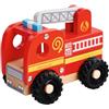 Eichhorn Vigili del Fuoco da Spingere: Camion dei Pompieri Giocattolo per rotolare e afferrare, Design Robusto, Realizzato in Legno di faggio, Legno di Betulla e Compensato, Giocattolo per Bambini