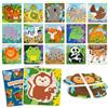 BONNYCO Pack 16 Puzzle in Legno di 4 Pezzi per Gadget Compleanno Bambini 1-5 Anni. Regalini Fine Festa Invitati, Idee Pensierini San Valentino, Regalo Alunni Scuola e Giochi Befana