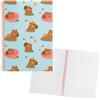Idena 11557 - Blocco note a spirale Capybara, blocco A4 foderato, blocco scrittura con 80 fogli senza margine, carta 80 g/m² in bianco