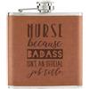 Gift Base Bottiglia Da Tasca Hip Flask In Vera Pelle PU 6oz Color Tan - Divertente