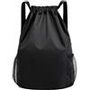 CaFfen Borsa Da Basket Basketball Borsa casual in tessuto Oxford con coulisse, zaino da viaggio for basket, borsa a tracolla doppia for il tempo libero, for scarpe calcio(Children's 31 * 43,Noir)
