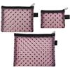 Berriphonia Borsa Da Toilette - Set Di Pochette Portaoggetti Con Cerniera In Rete Con Stampa Di 3 Pezzi A Forma Di Cuore | Organizer Per Cosmetici Da Viaggio Per Università, Lavoro, Palestra, Scuola, Ragazze, Don