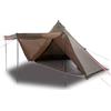 Générique Tenda familiare tepee 8 persone grigio e arancione impermeabile in poliestere con rivestimento in PU, facile da montare grazie ai pali in fibra di vetro, include archetti
