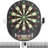 VIHBRAI Bersaglio elettronico con indicatore LED, 33 giochi per un massimo di 8 giocatori, include 6 freccette e 30 punte di ricambio, montaggio a parete per feste e tempo libero