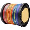 CHTKAGV Lenza da pesca intrecciata a 9 fili, 1000M, multicolore, test 15-200LB(12-0.6mm-130LB)