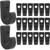 TOYANDONA 20 Pezzi Ganci a J in Nylon Nero per Kayak e Canoe, Ganci Antiscivolo e Resistenti per Corde Elastiche, Accessori per Attrezzature da Mare e Sport Acquatici