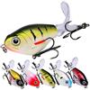 Generic XILILHC 5 PCS 11.5g 16g 3D Topwater Fishing Lure Popper Bait Hard Soft Rotating Tail Tackle Fishing(16g)