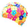 Generico Cappello da Nuoto per Donna Stile Floreale retrò 3D,Cuffia da Nuoto con Petali Floreali,Design Floreale con Strass, per Istruttori Casa Bagno Appartamento Viaggio Spiaggia Piscina