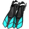 XIUsheUA Pinne Nuoto Pinne da Snorkeling con Fibbie Regolabili, Pinne Nuoto Corte in Silicone, Scarpe Sub Tacco Aperto, Taglia Viaggio for Adulti per Nuoto e Immersione(Blue,L XL)