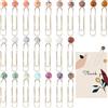 WADORN 24 graffette per segnalibri creativi, con perline rotonde, 12 colori, 5,9 cm, graffette metalliche, eleganti segnalibri, clip per notebook
