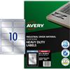 Avery L6012-20- Set di Etichette per Identificare Cavi ElettriciArgento, 96x50,8, 200 Pezzi