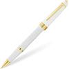Cross Bailey Light - Penna roller (tratto F, colore inchiostro: nero, con confezione regalo), vernice bianca con raccordi dorati