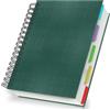 Yarotm Taccuino A5 Quadretti - Block Notes A5 Grid 5mm - 100g/m² 120 Fogli Quaderno Spirale con Divisori 21x14cm - Blocco Appunti Copertina Rigida Verde Scuro - Notebook per Scrivere e Disegnare