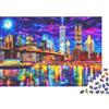 QWERTYUIOPD Vista Notturna Manhattan Puzzle per Adulti Puzzle 1000 Pezzi Skyline Città Relax Decorazione Regalo 38x26cm/1000pcs