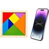Generico Gioco Puzzle Tangram in Legno: Geometrici Colorati per Bambini dai 4 agli 8 Anni, Rompicapo Educativo Ideale Come Regalo, Bomboniera O Decorazione Creativa per attività Ludico-Didattiche
