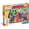 Clementoni - Puzzle Marvel Iron Man and his Awesome Friends, 30 Pezzi Supercolor, per Bambini 3+ Anni, Colorata Illustrazione del Cartone Animato, Idea Regalo, Made in Italy, 33,5x23,5 cm, 20250