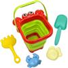 Generico Giochi Di Sabbia,Kit costruzione con secchiello pieghevole - 5 Pezzi Giochi Spiaggia Da Viaggio Design Animali,Per esterni viaggio campeggio picnic giochi feste compleanno asilo