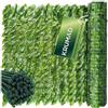 KRUMAD Edera artificiale per siepe, protezione da sguardi indiscreti, 300 x 50 cm, protezione per balcone e giardino, edera artificiale, resistente ai raggi UV, resistente alle intemperie, con 100