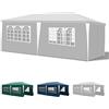 Yakimz Gazebo da giardino, impermeabile 3 x 6 m, protezione UV, invernale, per feste, esterni, con 6 pareti laterali e finestre, per esterni, giardino, feste, matrimoni, bancarelle, bianco