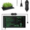 Begonia Tappetino riscaldante per piante con termostato, 50 W, per interni, per serra da 52,5 x 25 cm, con regolazione della temperatura, IPX4, impermeabile, per piantine, animali domestici e rettili