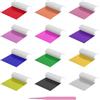 SLIAXINT 120 Pezzi Fogli Foglia d'oro Lamina in 12 Colori 8.5 X 8 cm con Pinzette Foglia Oro per Fai da Te Unghie Doratura Decorazione Artigianato Decorazioni Mobili