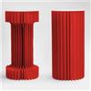 Chianese Colonna 2 Forme LED Rosso D.30cm H.40cm | Carta Resistente di Alta Qualità | Design Elegante e Versatile per Eventi e Decorazioni