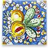 SICILIA BEDDA CAPACI Mattonella in Ceramica Caltagirone - h 15 x 15 x 0,8 cm ca. (1Unità) con 8 opzioni Decorazione MD1 - Decoro 2