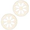 HIFROM 2 ripiani in vimini per uncinetto in legno naturale, per decorazioni fai da te (fiore rotondo B 20 cm)