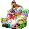 Zasdvn Sedia Contenitore Peluche,Organizer pieghevole per bambole di stoffa - pouf contenitore per pupazzi | Per Bambini Adolescenti Adulti Genitori Affittuari Casa Appartamento Asilo Soggiorno Camera