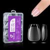 Gelike ec Capsule Americaine Nail Gel, Unghie Finte Extra Brevi Bara 240 Pezzi 12 Taglie Copertura Completa, Gel PMMA Semi-Opaco X Posa Americaine Unghie Trasparente